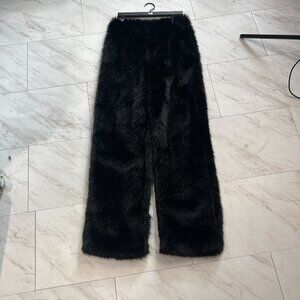 AKINGS Black Fur Pants (Size S)